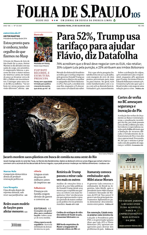 Prima pagina Folha de S.Paulo di oggi - Quotidiano estero