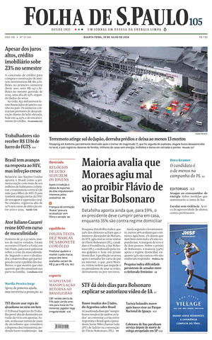 Prima pagina Folha de S.Paulo di oggi - Quotidiano estero