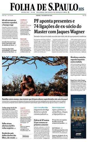 Prima pagina Folha de S.Paulo di oggi - Quotidiano estero