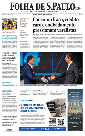 Prima pagina Folha de S.Paulo di oggi - Quotidiano estero