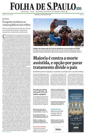 Prima pagina Folha de S.Paulo di oggi - Quotidiano estero