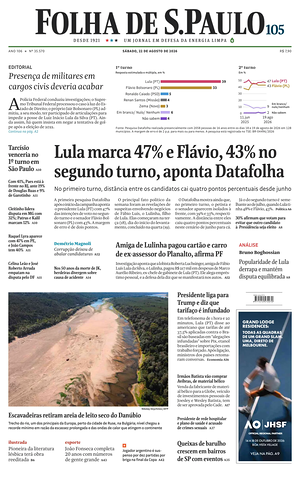 Prima pagina Folha de S.Paulo di oggi - Quotidiano estero