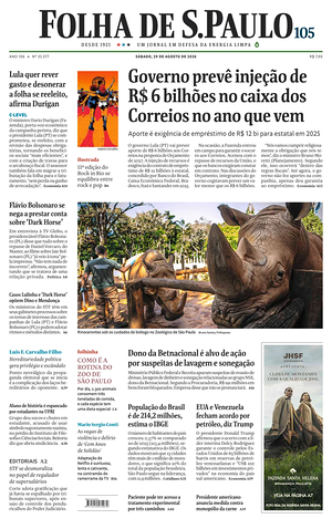 Prima pagina Folha de S.Paulo di oggi - Quotidiano estero
