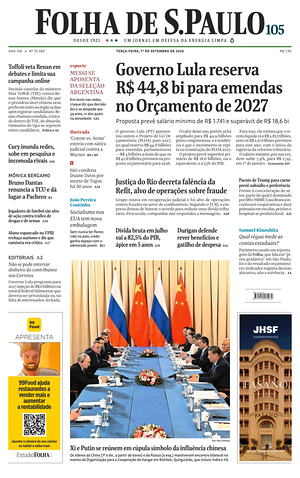 Prima pagina Folha de S.Paulo di oggi - Quotidiano estero