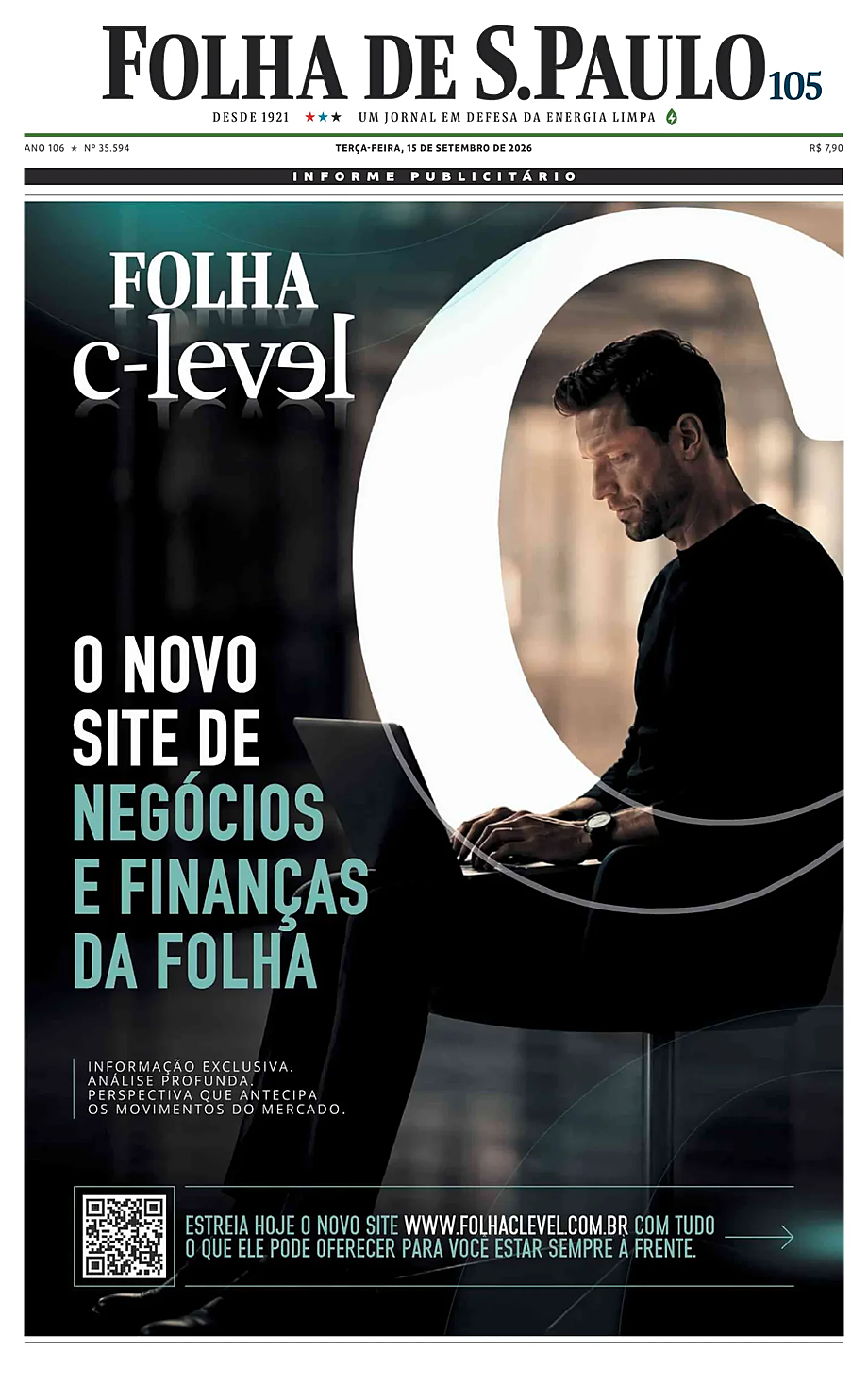 Portada Folha de S.Paulo de hoy - Quiosco 15 septiembre 2026