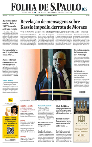 Prima pagina Folha de S.Paulo di oggi - Quotidiano estero