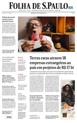 Prima pagina Folha de S.Paulo di oggi - Quotidiano estero