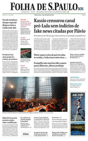 Prima pagina Folha de S.Paulo di oggi - Quotidiano estero