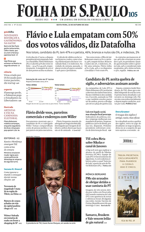 Prima pagina Folha de S.Paulo di oggi - Quotidiano estero