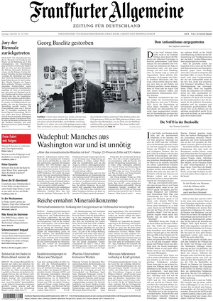 Titelseite von Frankfurter Allgemeine Zeitung heute - Überregionale Zeitungen