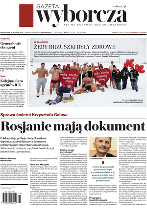 Prima pagina Gazeta Wyborcza di oggi - Quotidiano estero