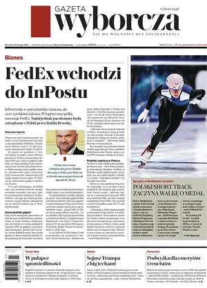 Prima pagina Gazeta Wyborcza di oggi - Quotidiano estero