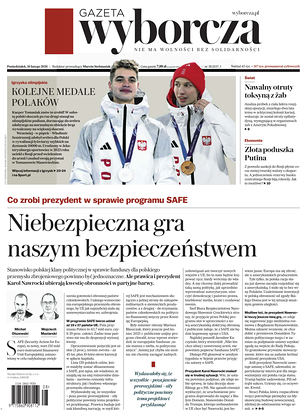 Prima pagina Gazeta Wyborcza di oggi - Quotidiano estero