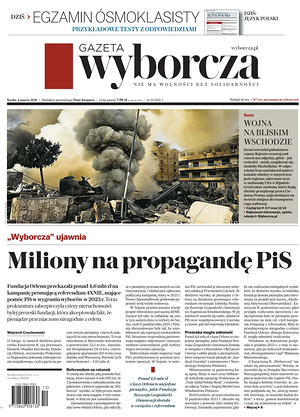 Prima pagina Gazeta Wyborcza di oggi - Quotidiano estero