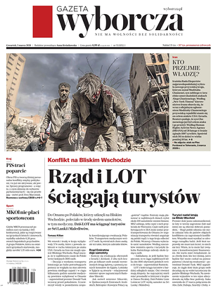 Prima pagina Gazeta Wyborcza di oggi - Quotidiano estero