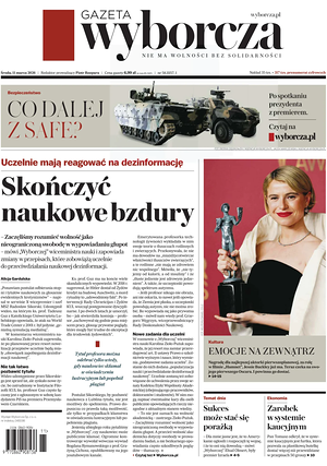Prima pagina Gazeta Wyborcza di oggi - Quotidiano estero