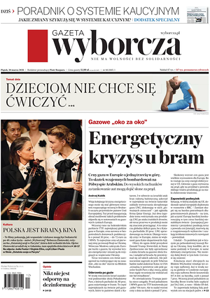Prima pagina Gazeta Wyborcza di oggi - Quotidiano estero