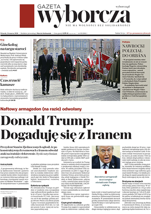 Prima pagina Gazeta Wyborcza di oggi - Quotidiano estero