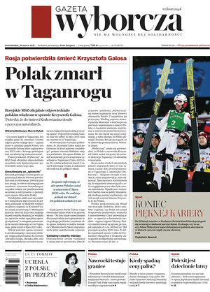 Prima pagina Gazeta Wyborcza di oggi - Quotidiano estero
