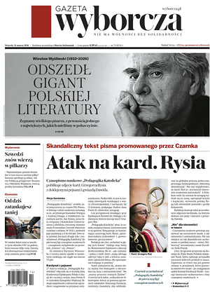 Prima pagina Gazeta Wyborcza di oggi - Quotidiano estero
