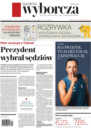 Prima pagina Gazeta Wyborcza di oggi - Quotidiano estero