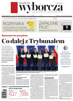 Prima pagina Gazeta Wyborcza di oggi - Quotidiano estero