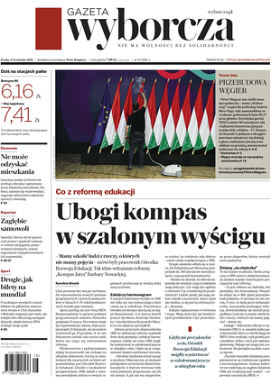 Prima pagina Gazeta Wyborcza di oggi - Quotidiano estero