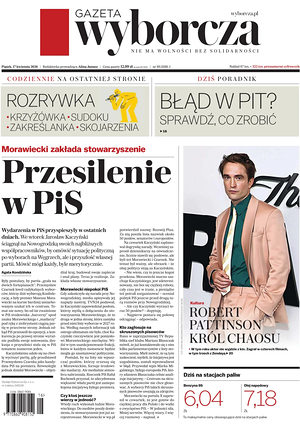 Prima pagina Gazeta Wyborcza di oggi - Quotidiano estero