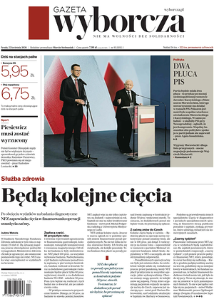 Prima pagina Gazeta Wyborcza di oggi - Quotidiano estero