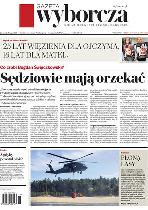 Prima pagina Gazeta Wyborcza di oggi - Quotidiano estero