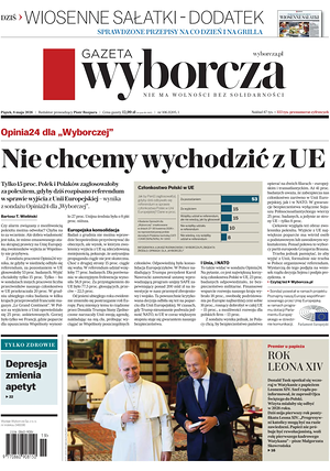 Prima pagina Gazeta Wyborcza di oggi - Quotidiano estero