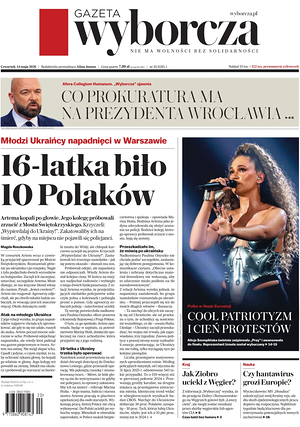 Prima pagina Gazeta Wyborcza di oggi - Quotidiano estero
