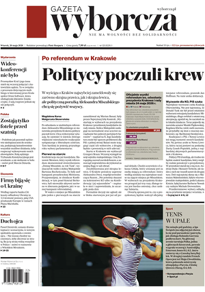 Prima pagina Gazeta Wyborcza di oggi - Quotidiano estero