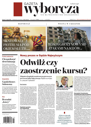 Prima pagina Gazeta Wyborcza di oggi - Quotidiano estero