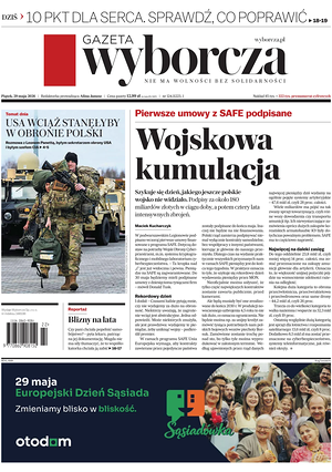 Prima pagina Gazeta Wyborcza di oggi - Quotidiano estero
