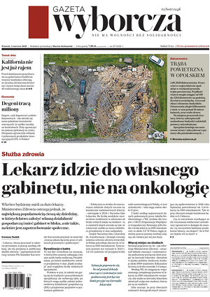 Prima pagina Gazeta Wyborcza di oggi - Quotidiano estero
