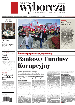 Prima pagina Gazeta Wyborcza di oggi - Quotidiano estero