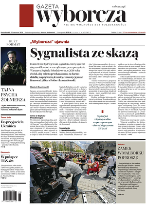 Prima pagina Gazeta Wyborcza di oggi - Quotidiano estero