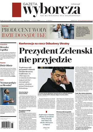 Prima pagina Gazeta Wyborcza di oggi - Quotidiano estero