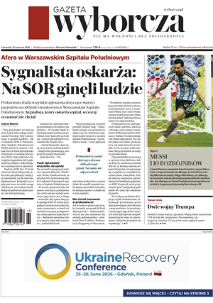 Prima pagina Gazeta Wyborcza di oggi - Quotidiano estero
