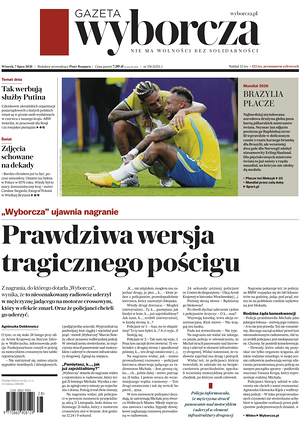 Prima pagina Gazeta Wyborcza di oggi - Quotidiano estero