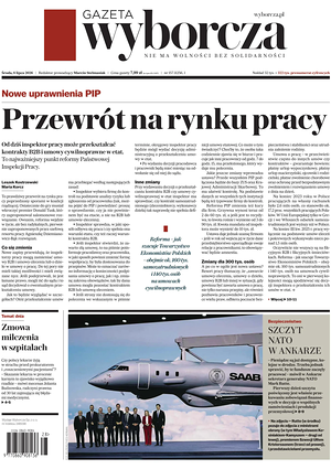 Prima pagina Gazeta Wyborcza di oggi - Quotidiano estero