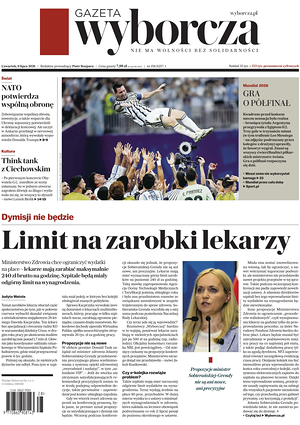 Prima pagina Gazeta Wyborcza di oggi - Quotidiano estero