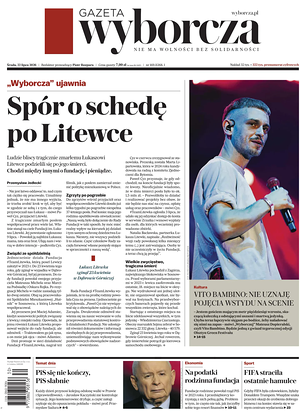 Prima pagina Gazeta Wyborcza di oggi - Quotidiano estero