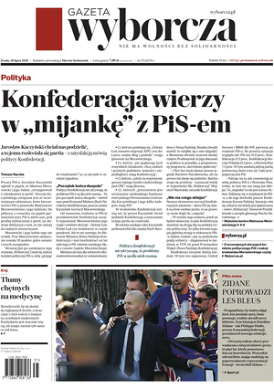 Prima pagina Gazeta Wyborcza di oggi - Quotidiano estero