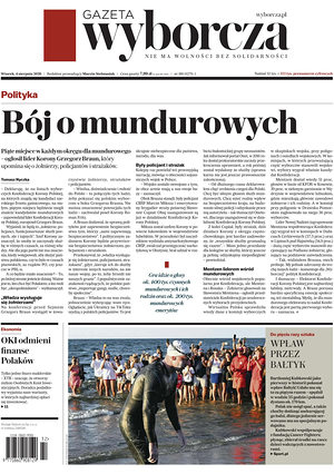Prima pagina Gazeta Wyborcza di oggi - Quotidiano estero