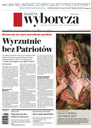 Prima pagina Gazeta Wyborcza di oggi - Quotidiano estero