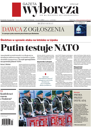 Prima pagina Gazeta Wyborcza di oggi - Quotidiano estero