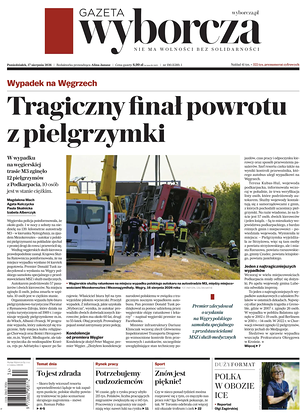 Prima pagina Gazeta Wyborcza di oggi - Quotidiano estero
