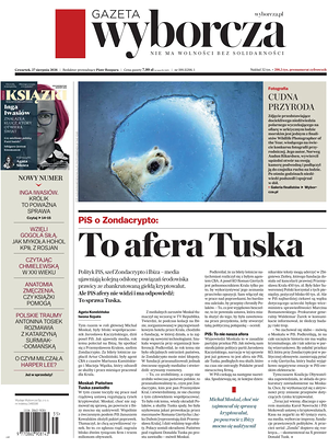 Prima pagina Gazeta Wyborcza di oggi - Quotidiano estero